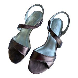 Talbots Deep Bronze Women's Leather Strap Heel Size 8.5 B (8.5 M) Shoes